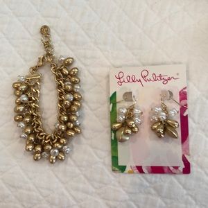 Lilly Pulitzer bracelet and earrings